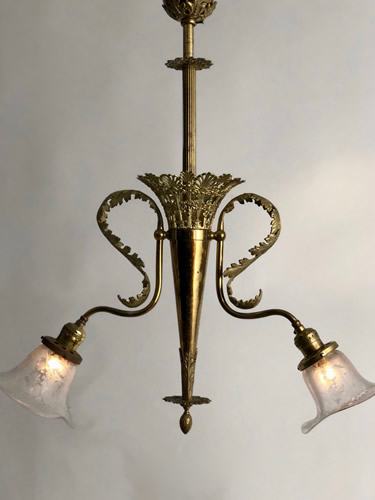 2-Light Art Nouveau Chandelier